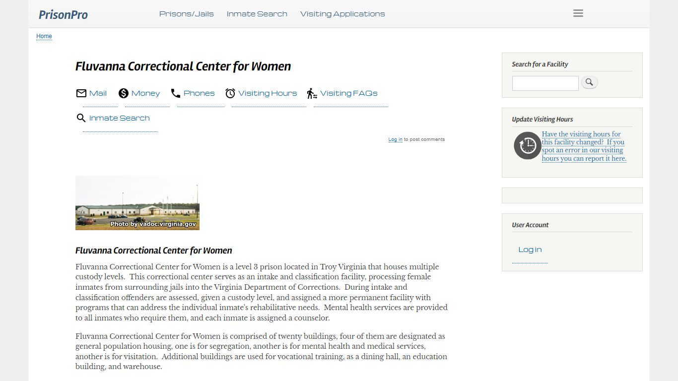 Fluvanna Correctional Center for Women - PrisonPro